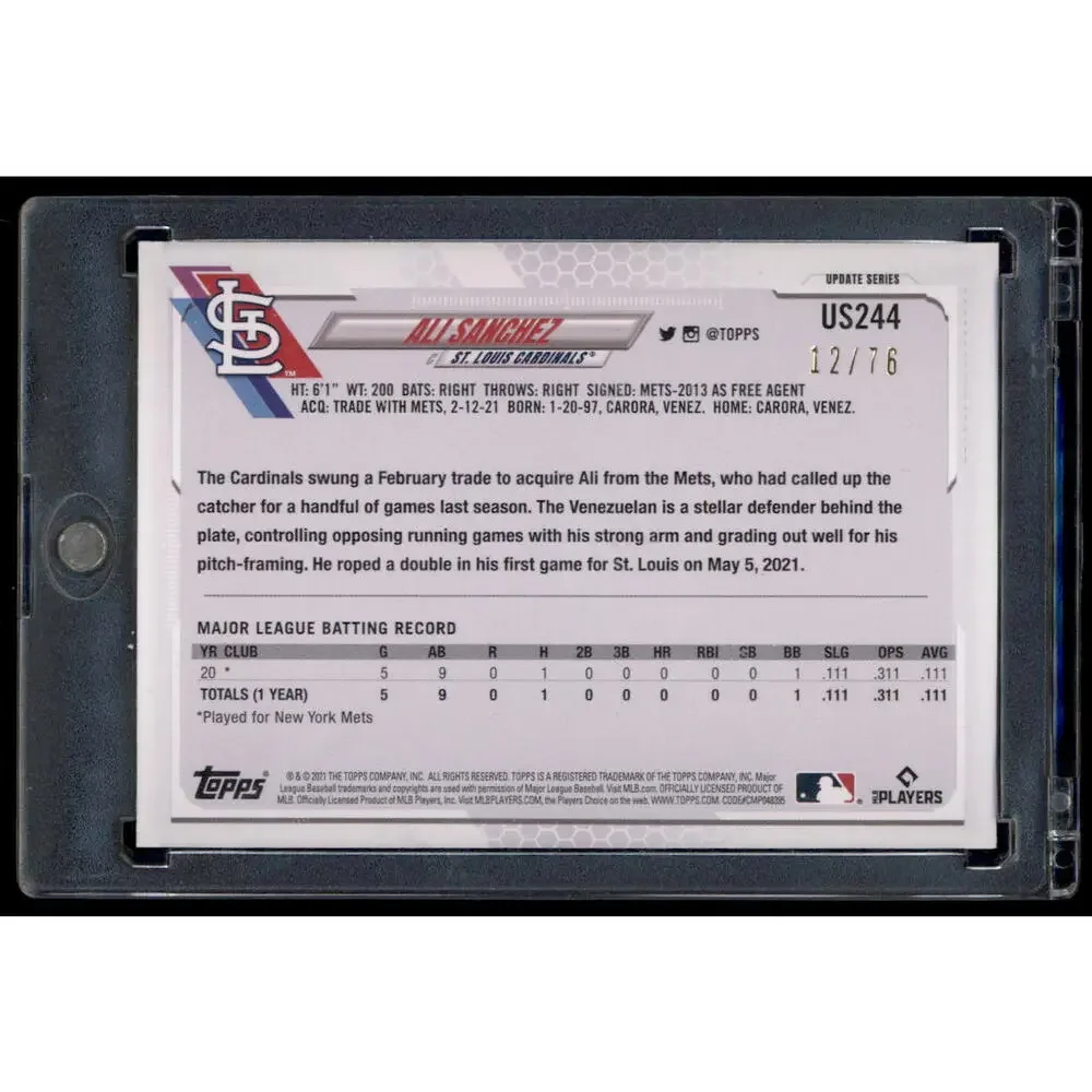 2021 Topps Update #US244 Ali Sanchez Independence Day #/76